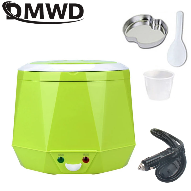 DMWD 12V/24V Portable Rice Cooker For Car/Truck Mini Lunch Box Food Heater Steamer Multifunction Automatic Food Container 1.3L