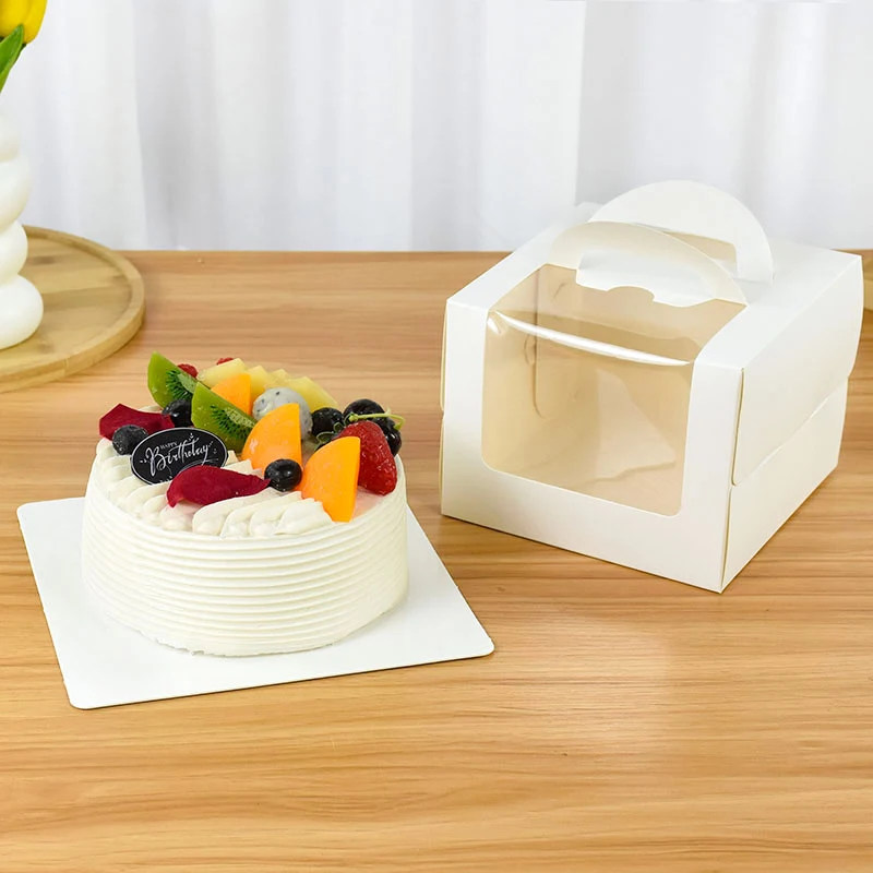 

10pcs White Paper Box With Window Muffin Cake Packaging Boxes Home Decoration Wedding Birthday Party Supplies