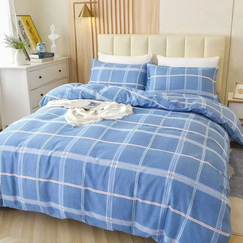 Warm Green Checkered Duvet Cover, Single Bed, Double Bed, Queen Size Bed Sack, 140cm * 200cm, 160cm * 200cm, 180cm * 200cm