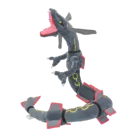 Rayquaza juguetes de peluche brillantes, juego de animales de peluche para regalo coleccionable, peluches suaves, personaje de dibujos animados lindo, negro, 12 pulgadas
