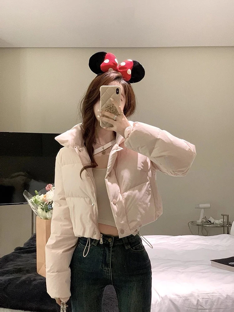 Pink Down Cotton Coats Short Jackets Winter New Korea Fashion Casual Chaqueta Casaco Tops Loose Elegant Women Jaqueta Abrigos