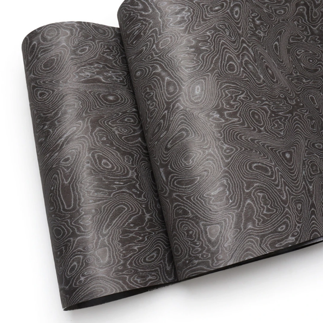 58x250cm Dark Gray Burl Engineered Wood Veneer for Furniture Cabinets Renovation Interior Decoration Panel Design