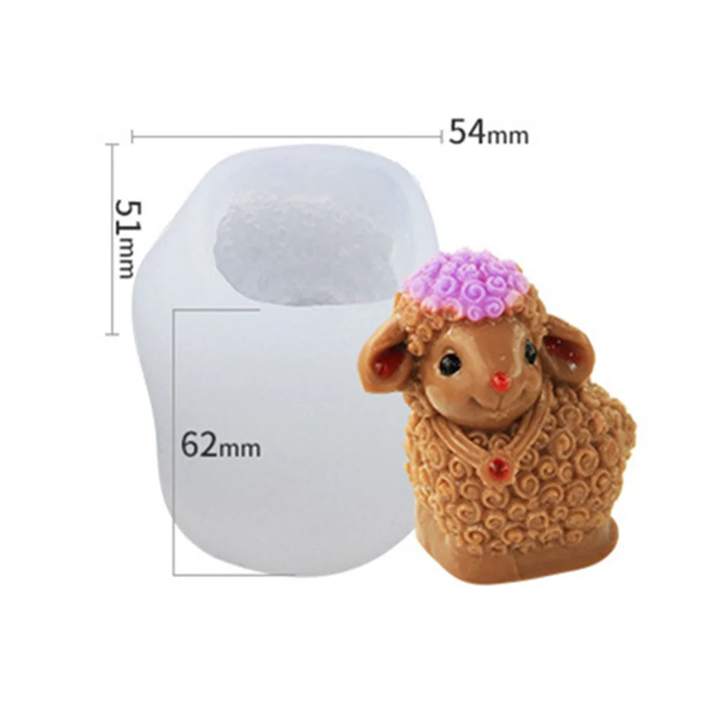 3D Cute Sheep Silicone Candle Molds Forms DIY Handmade Animal Candle Making Soap Clay Plaster Resin Moulds Cake Decorating Tools