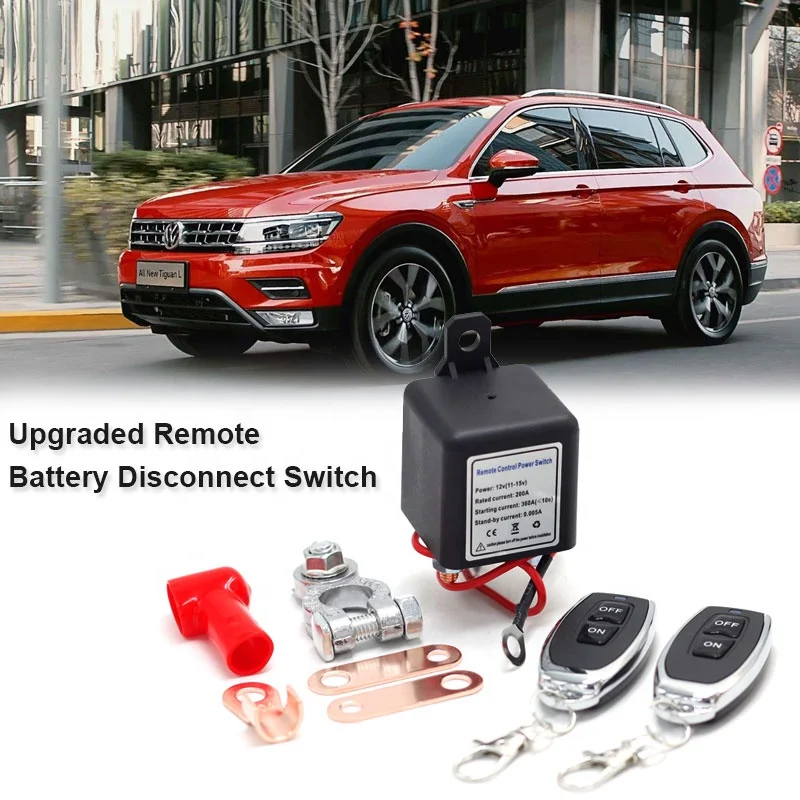

12V 200A Anti-Theft Car Kill Remote Battery Disconnect Switch Delay 2 Wireless Remote Control Relay Set