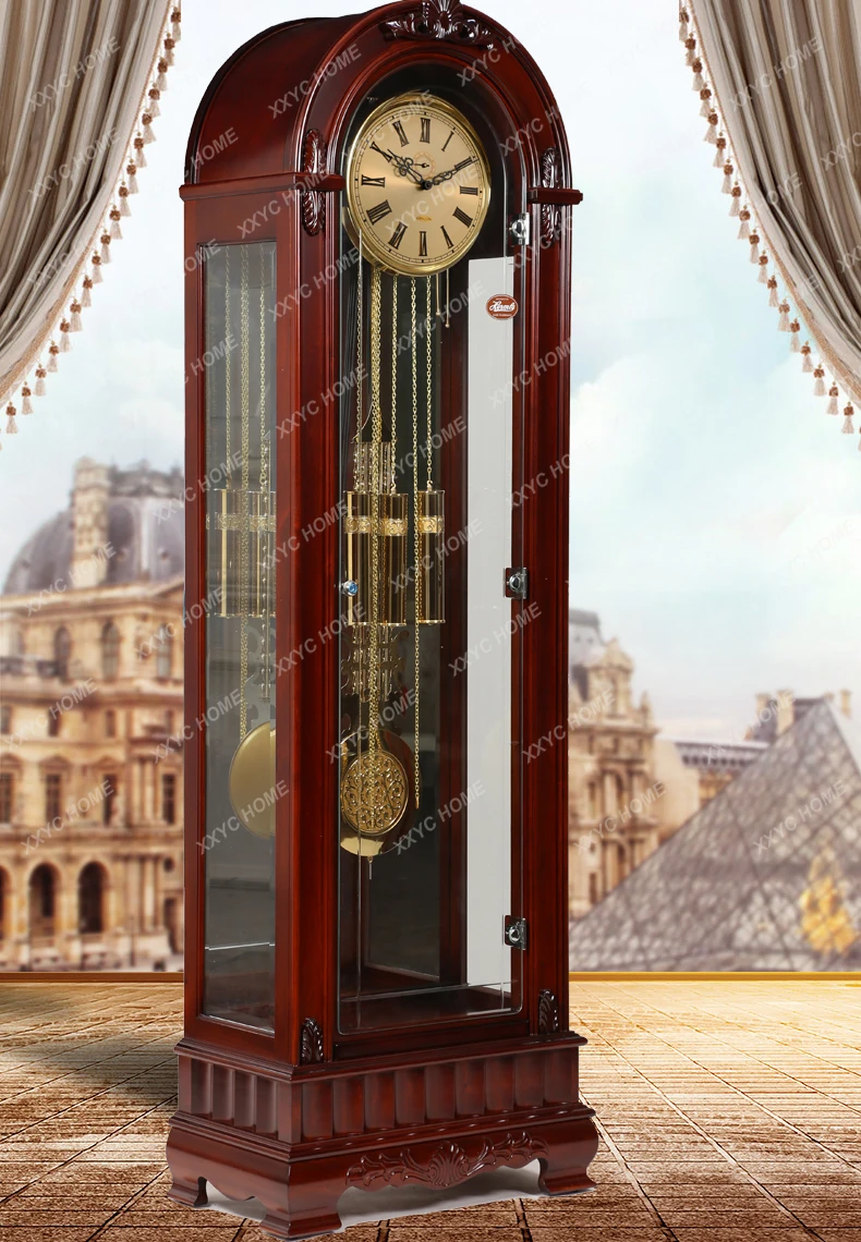 ساعة أرضية ميكانيكية هيلمر الألمانية ساعة عمودية كلاسيكية من الخشب الصلب الأمريكي #2