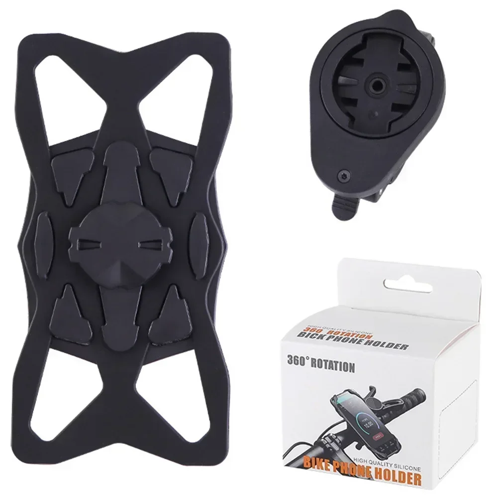 MTB Bike Phone Holder Silicone Mount Rotation Support Stand For GARMIN Computer Base Bicycle Accessories