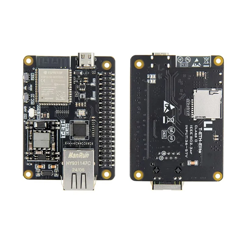 Placa de desenvolvimento Ethernet VO-T-ETH-Elite ESP32-S3 2.4Ghz Wi-Fi e Bluetooth 5 (LE) suporta fonte de alimentação POE