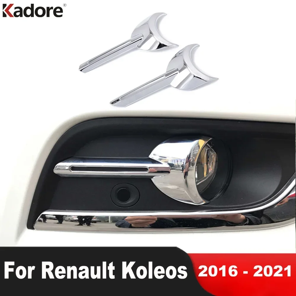 

Car Front Fog Light Lamp Cover Trim For Renault Koleos 2016 2017 2018 2019 2020 2021 Chrome Head Foglight Bezel Trim Accessories