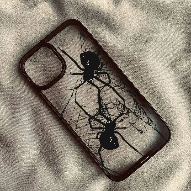 Spider Couple Phone Case For iPhone 15 13 14 Pro Max 12 Mini 11 XR XS X 7 8 Plus Shockproof Clear Hard Cover