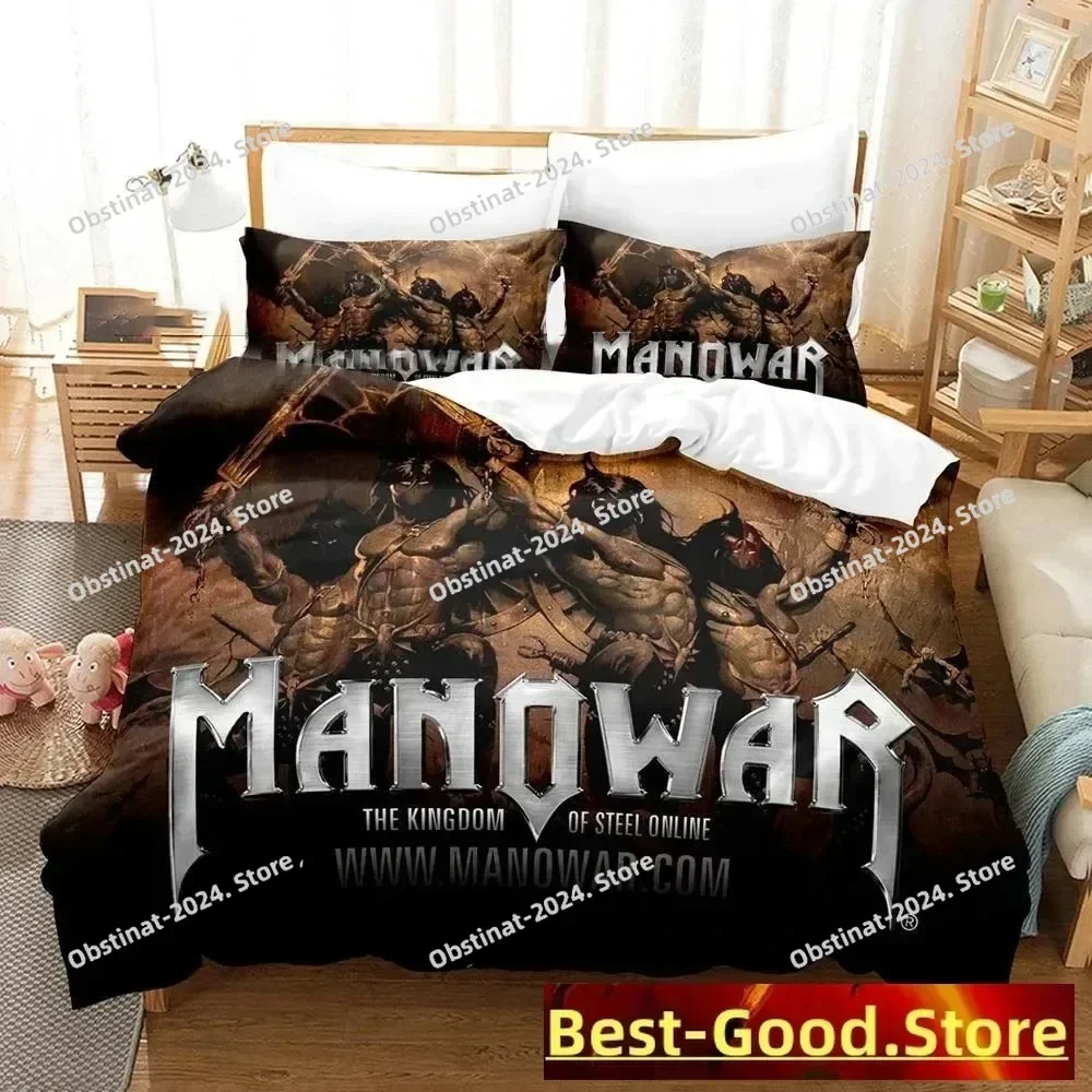 3D Printed Manowar Heavy Metal Band Bedding Set Boys Girls Twin Queen King Size Duvet Cover Pillowcase Bed boys Adult Bedroom