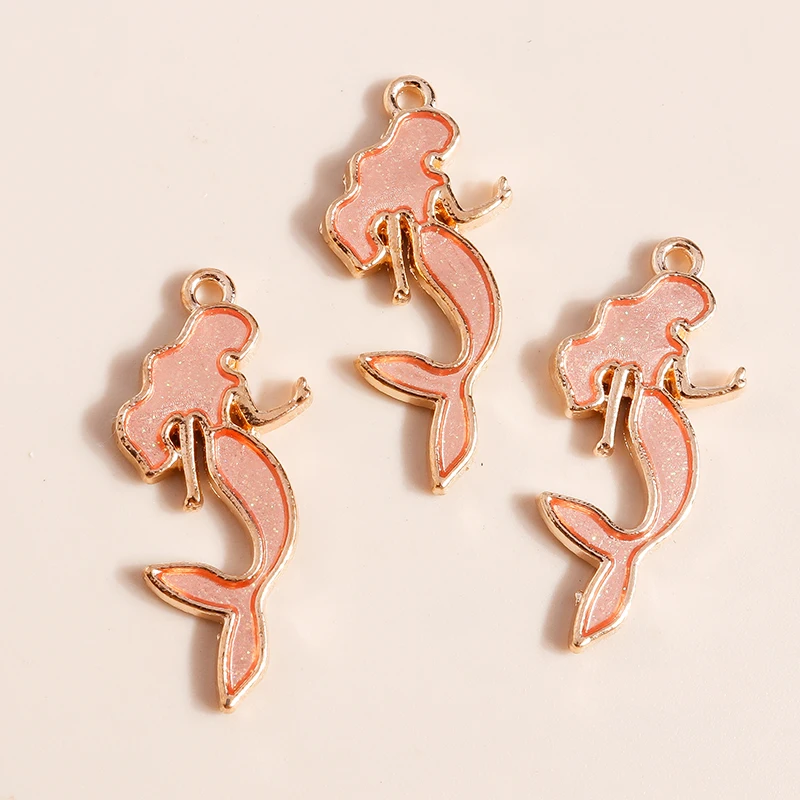 Leslie 10 teile/los Emaille Marine Leben Nette Fischschwanz Meerjungfrau Charms Anhänger für Halskette Ohrringe DIY Schmuck Machen Zubehör – Detail 9