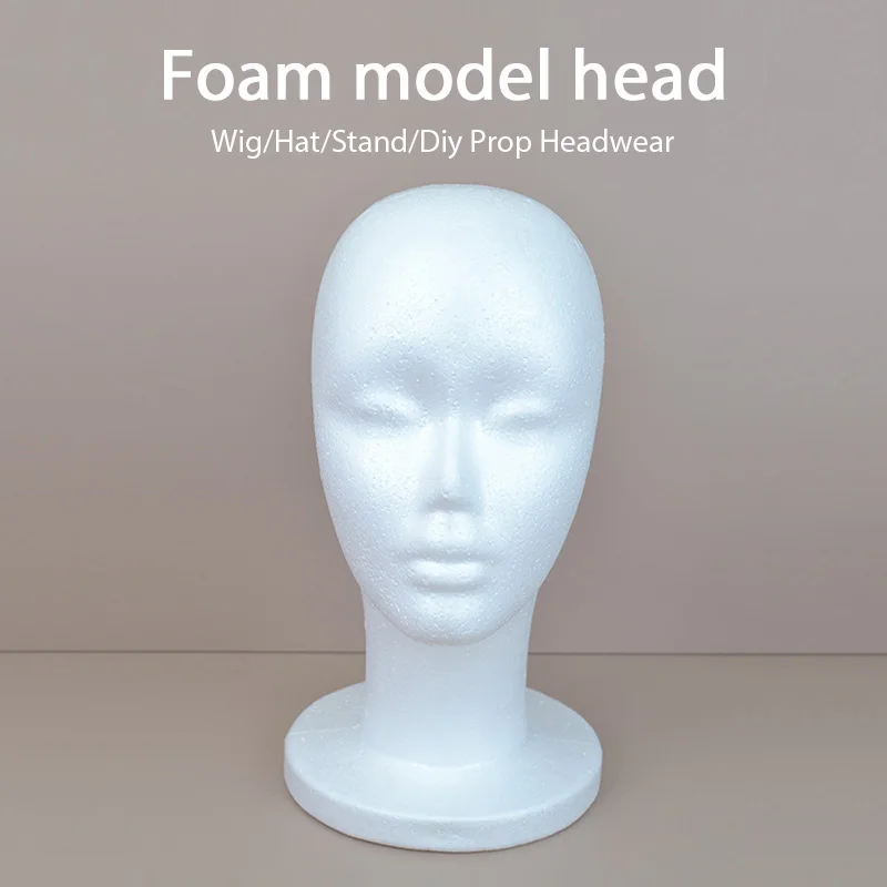 1PC Foam Wig Head Model Mannequin Dummy Wig Glasses Hat Display Stand Rack Hairpieces Holder Female Head Model Wig Display