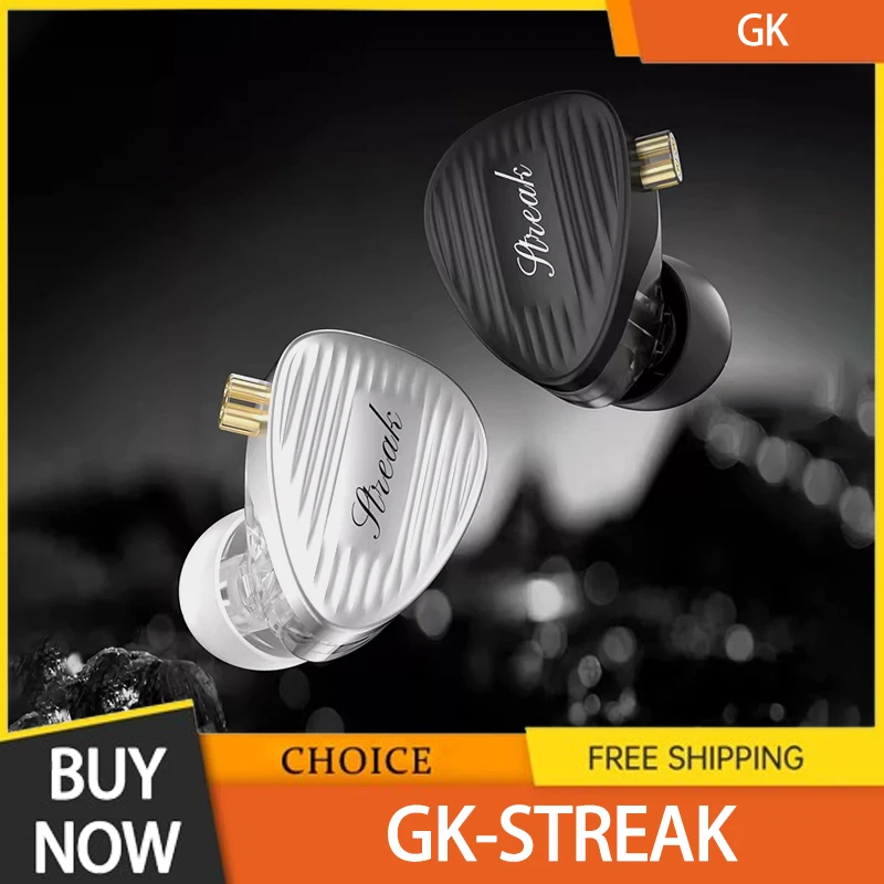 

Наушники Gk-Streak Hi-Fi, внутриканальные мониторы с динамическим и планарным двойным динамиком, со съемным кабелем, обновленная версия Gk-Kunten
