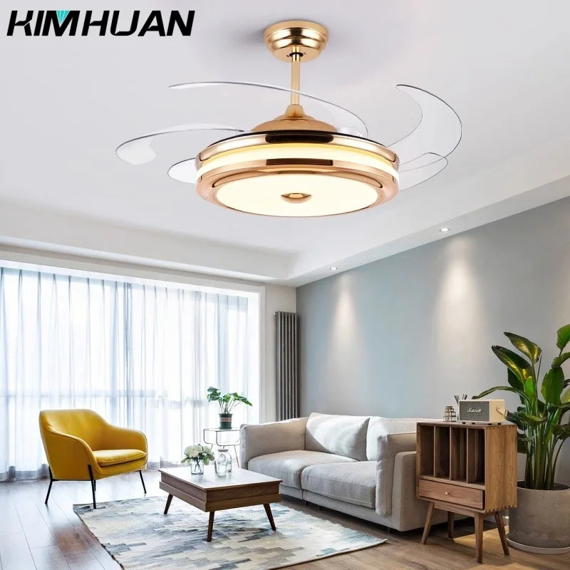 

Modern Invisible Ceiling Fan Lamps Bedroom Living Room Dining Room Study LED Household Pendant Light 110V-220V Ceiling Fan