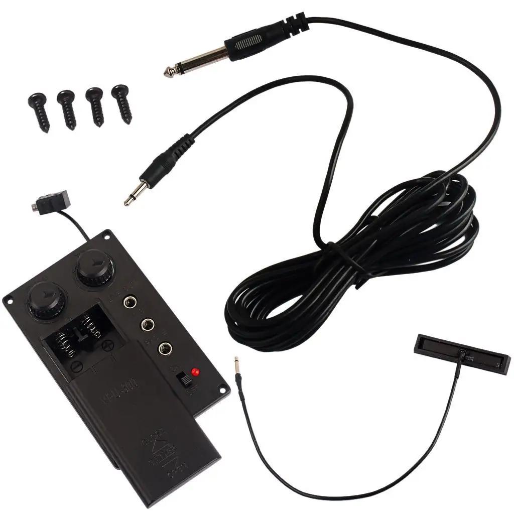 Durable 4/4 Electronic Violin Fiddle EQ Pickup Piezo with Cable Wire Set