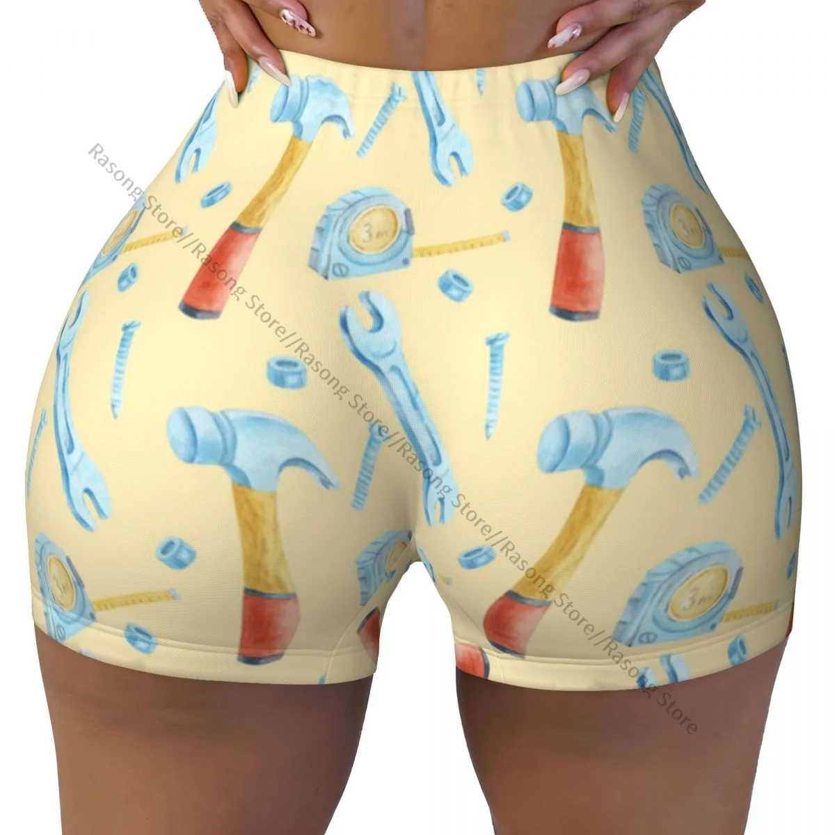 Women Yoga Shorts Carpentry Tools Screwdriver Workout Shorts Fitness quick-dry Ladies Yoga Gym Running Short Pants Sportswear