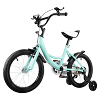 16 Inch Children's Bicycle Lightweight Carbon Steel Mountain Bike w/Auxiliary Wheels for Boys and Girls Height Adjustable, 50Kg