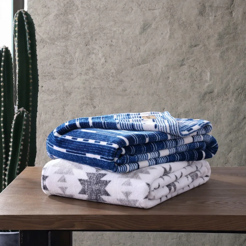 Coperta in pile peluche ultra morbido Canyon Ikat grigio 60X50