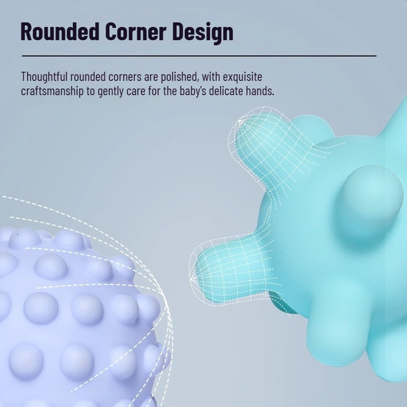 6 pçs/set crianças quebra-cabeça massagem toque borracha macia mão aperto bola, treinamento de aperto sensorial brinquedos do bebê treinamento precoce do bebê