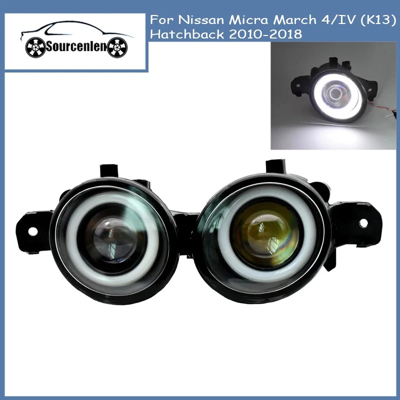 

Car Angel Eye Fog Light Assembly LED Lens Fog Daytime Running Lamp For Nissan Micra March 4/IV (K13) Hatchback 2010-2018