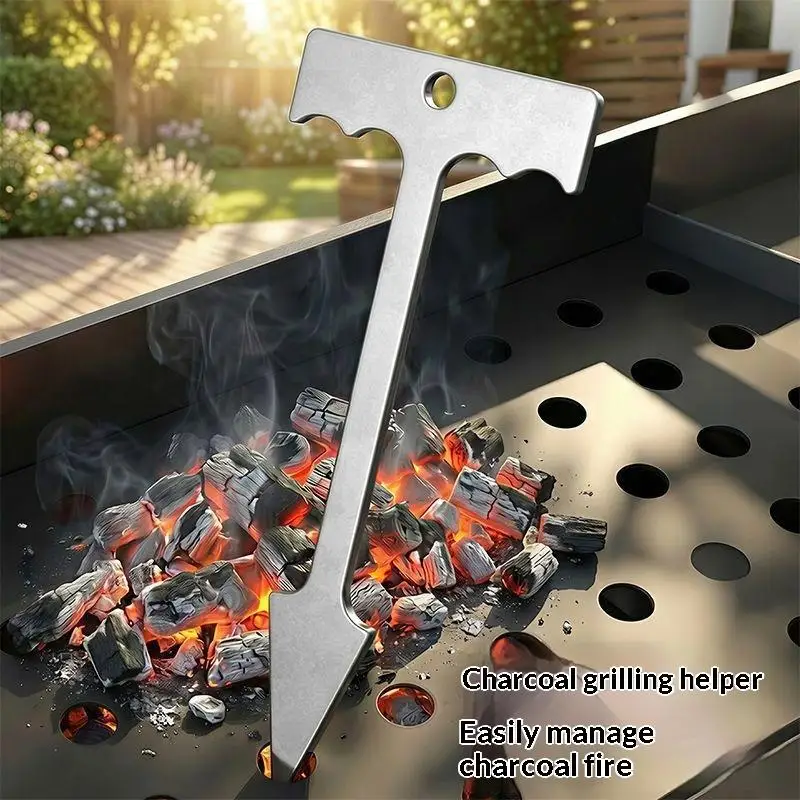 Durable BBQ Grate Scraper 1Pcs Galvanized Steel Rust Proof Heavy Duty Grill Cleaner for Outdoor Patio Cooking Gatherings