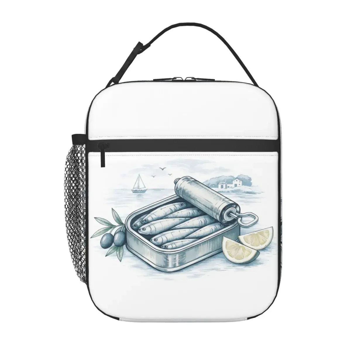 Open Sardine Can With Fish Insulated Lunch Bag for Women Office Cooler Thermal Food Box Tote Leakproof Lunch Boxes Container