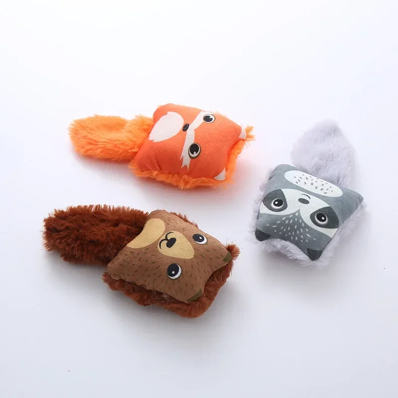 Artoon Little Fox Plush Bite Toy Washing Panda Mint Cat Toy Squirrel Pet Supplies