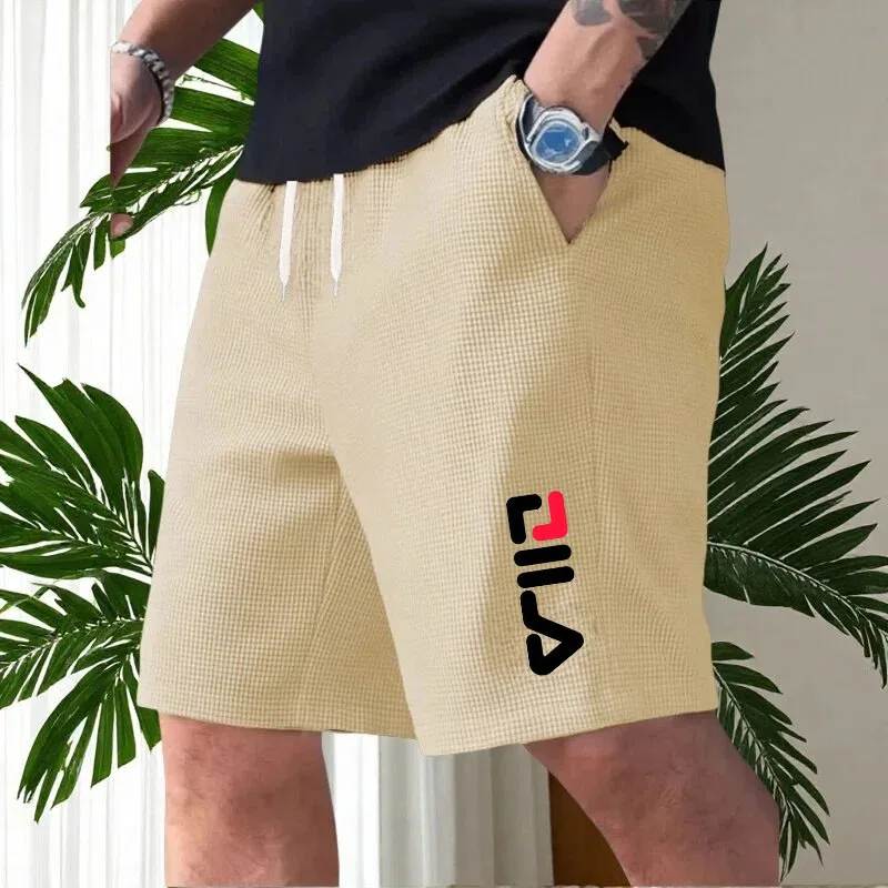 Men Color Block Chicago and Letter Print Shorts Drawstring Waist Summer Street Fashion Shorts Summer Oversized Daily Streetwear