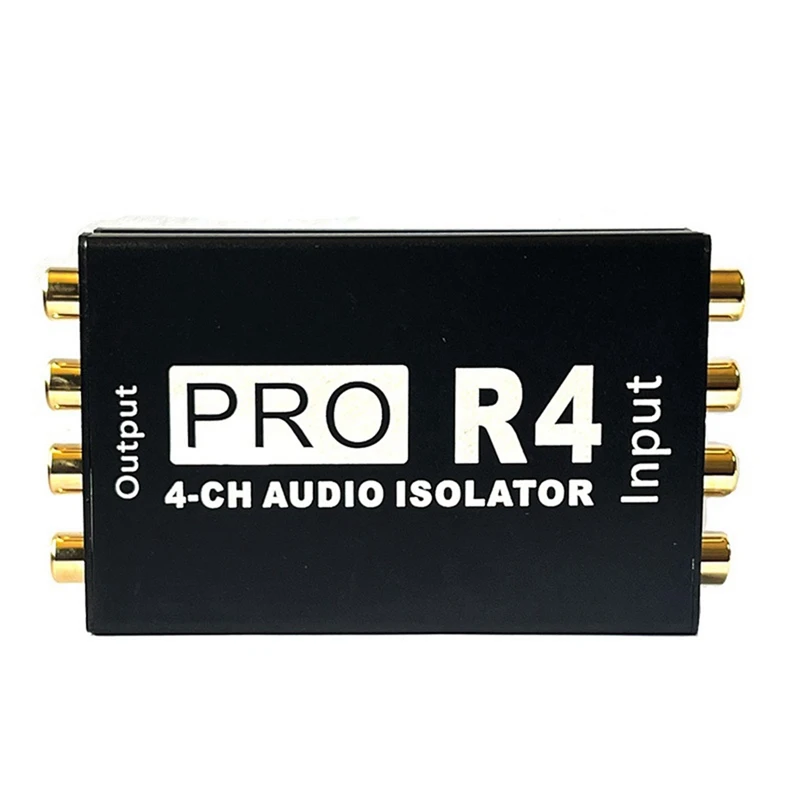 4-Way Lotus AV Audio Isolator Eliminates Current Sound Audio Common Ground Isolator Filter Black 1 Piece