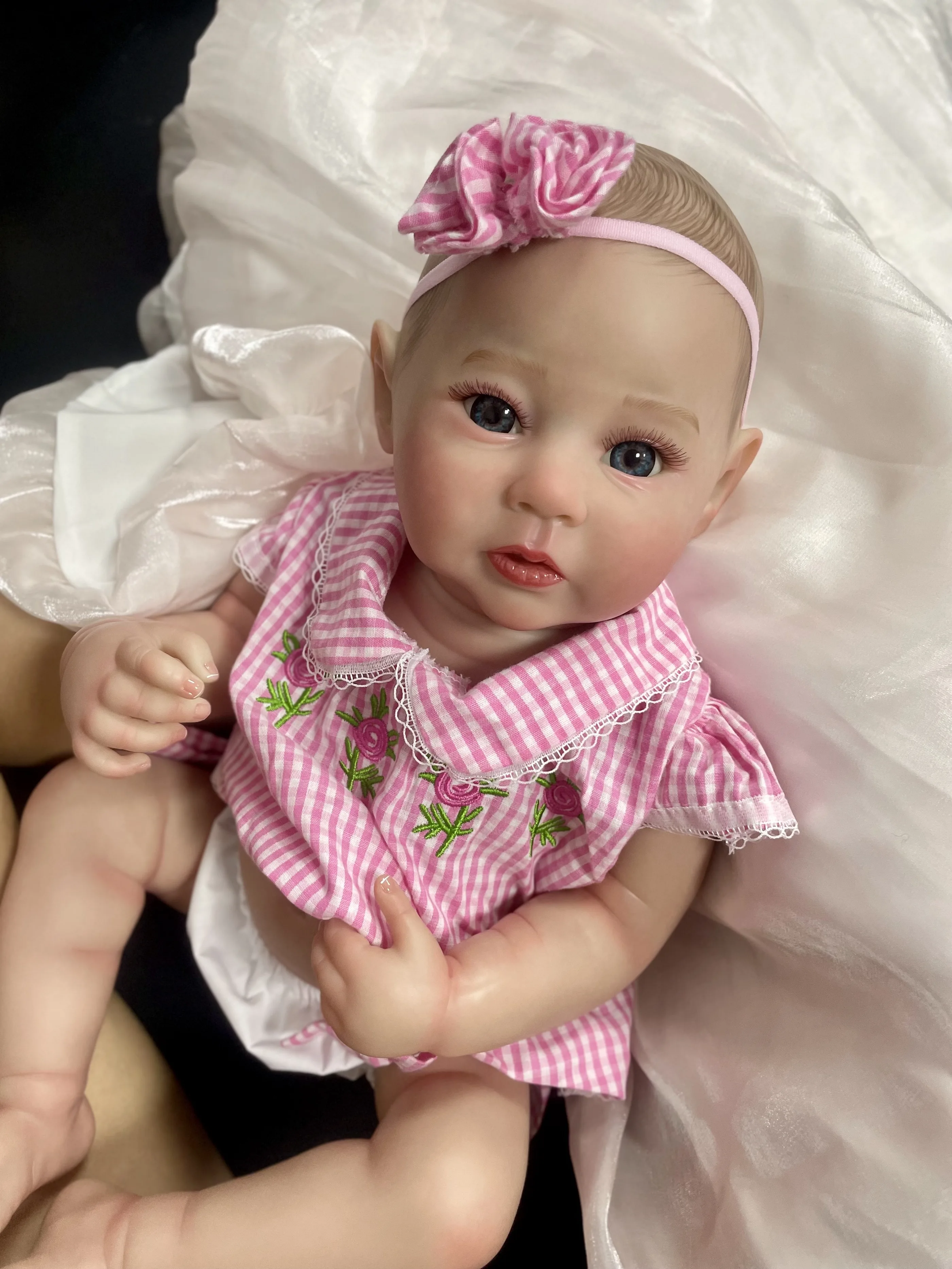 18 Inch Full Body Silicone Vinyl Girl Raven Reborn Baby Doll Washable Bebe 3D Painted Skin Reborn Collectible Art Christmas Gift