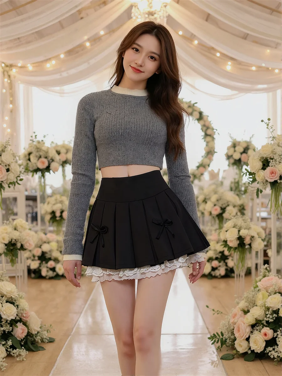 

Лоскутные мини-кружевные юбки Y2K, женская одежда, летняя марлевая трапециевидная фестивальная эфирная женская легкая струящаяся регулируемая завязка BF