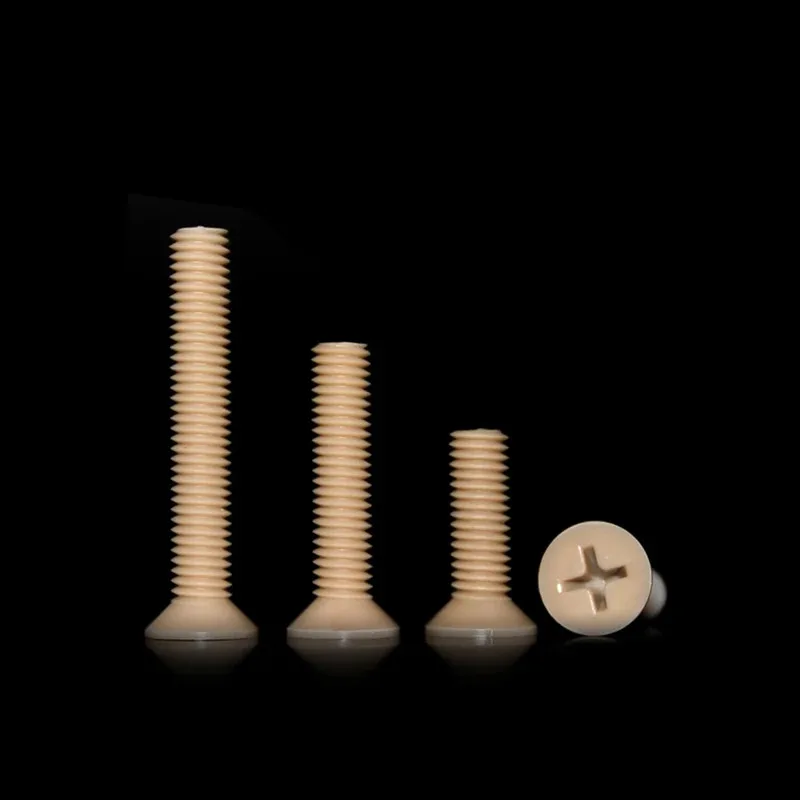 

High Temperature Resistant PEEK Screw Electrical Insulation Cross Flat Head M4 M5 M6 M8 M10