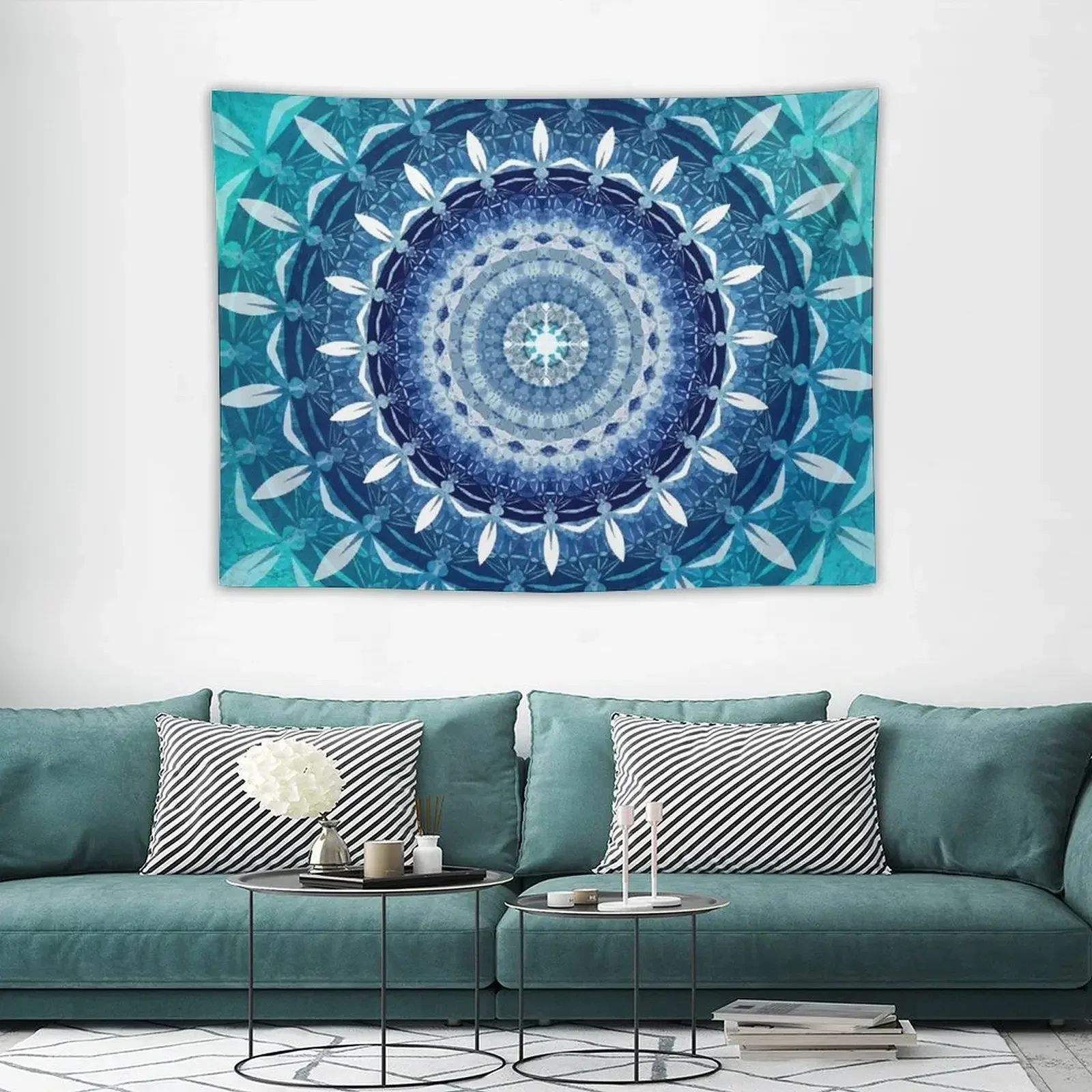 Mandala Blauw Zen/Yoga Meditatie Mandala Tapijt Slaapkamers Decoraties Behang Slaapkamer Aangepaste Slaapkamers Decor Tapijt