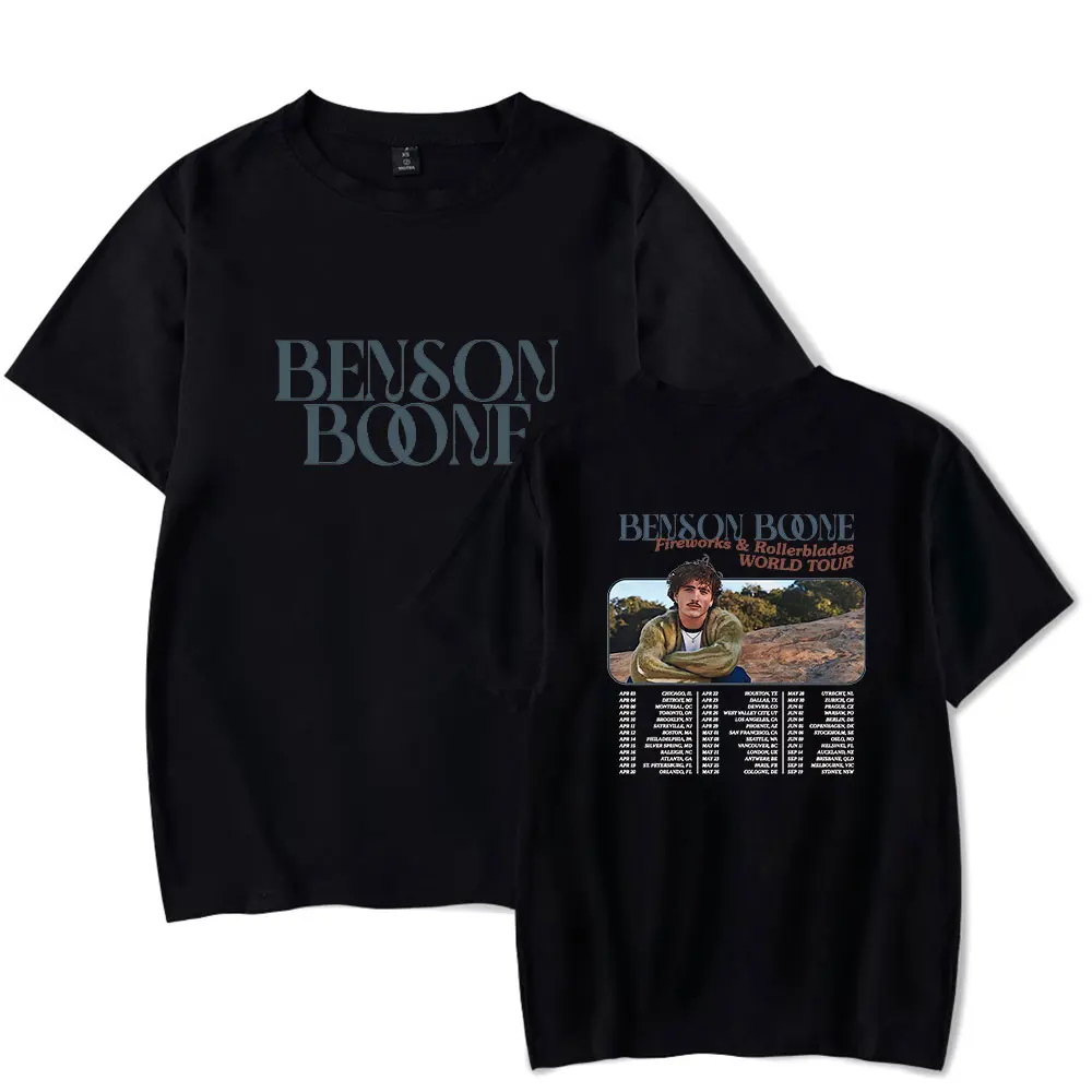 Benson Boone Fireworks and Rollerblades World Tour Short Sleeve Tee Women Men Crewneck Summer T-shirt