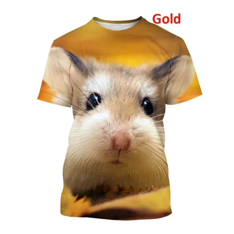 Hipster Hamster Pattern Kids T-shirt Mouse Mice Graphic T Shirt for Men Fashion 3D Cricetinae Print Tee Shirts Cute Animal Tops