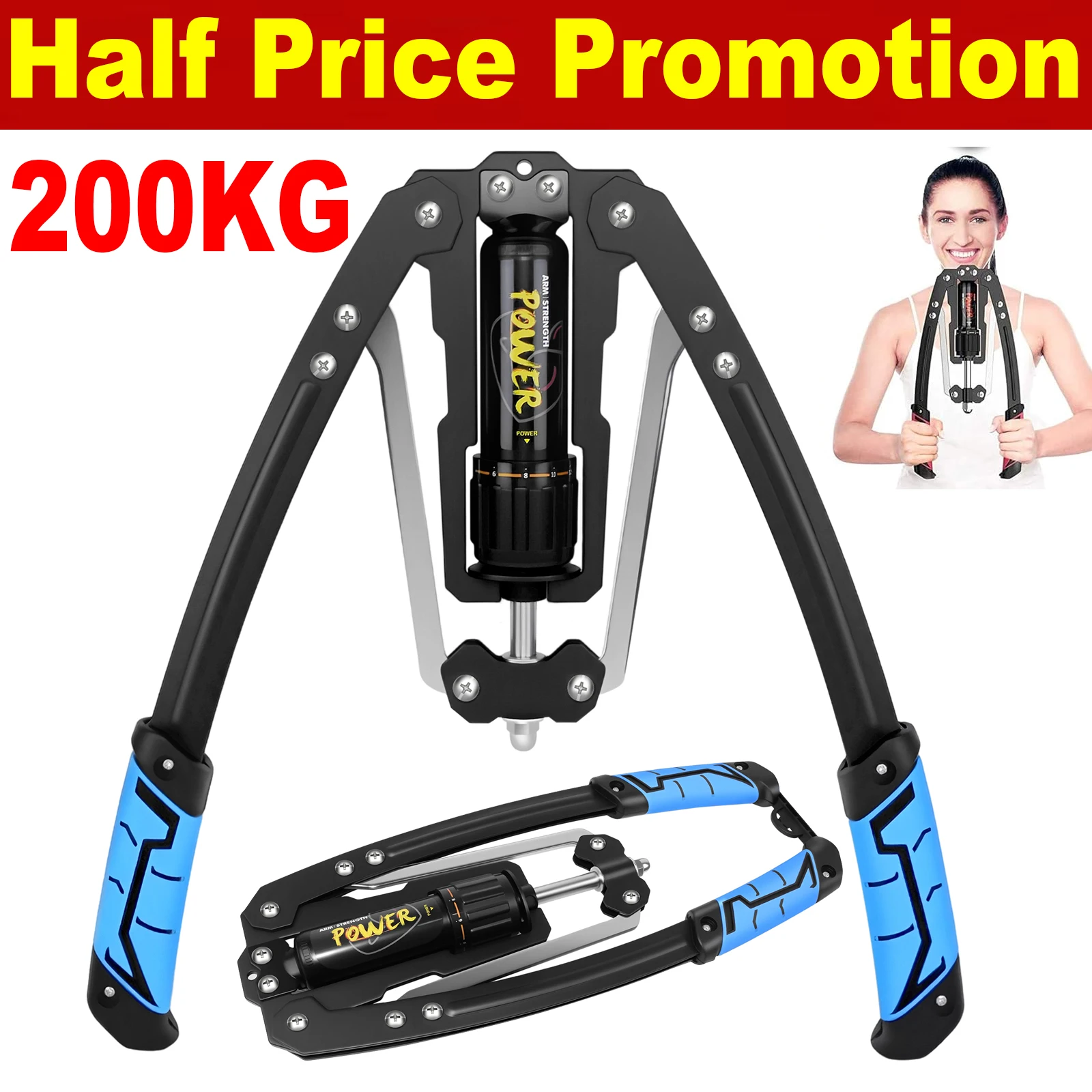 Power Twister 10-200kg Verstelbare Hydraulische Armtrainer Borsttrainer Armtrainingsapparaat voor armen, onderarmen, biceps en borstfitness