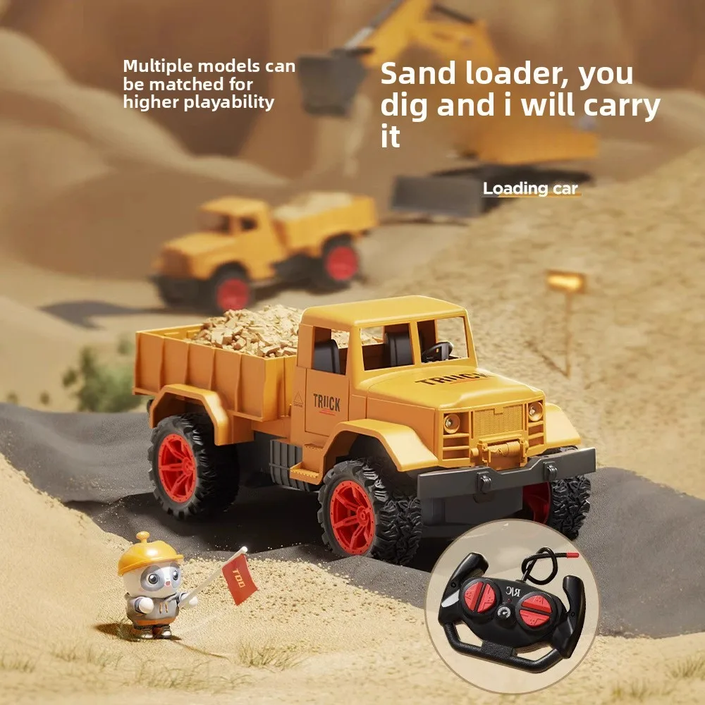سبيكة التحكم عن بعد حفارة لعبة سيارة مع أضواء تأثير الصوت حفارة كهربائية السيارات لودر أطفال بالريموت كنترول هدايا الأطفال