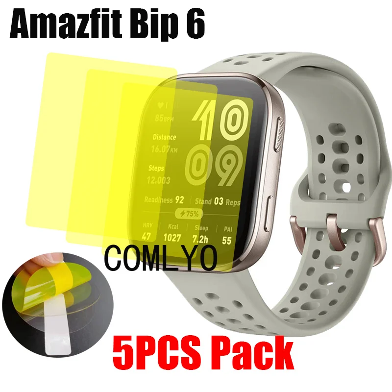 

5 шт. пленка для Amazfit Bip 6 Smart Watch Защитная пленка для экрана HD TPU пленки