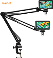 Hayve Microscope Arm Stand，Adjustable Metal Bracket Coin Microscope Mount  Compatible with DM4 DM9 MS1 MS3