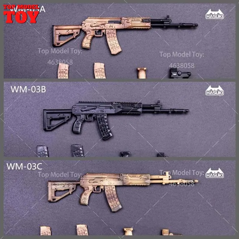 HASUKI WM-03 1/12 Scale AK-12 Weapon Accessory Kit Magazine Gun Belt Model Miniature Toy For 6