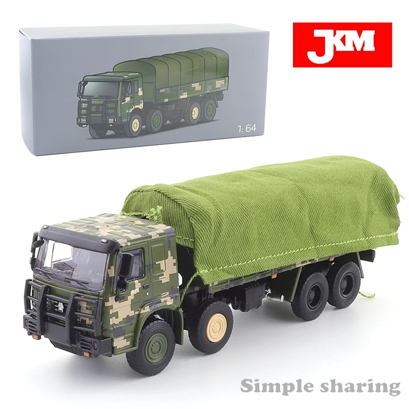 

JKM 1:64 Alloy Die-casting Car Model Haowo Military Truck Transport 8x8 Wheels Kids Xmas Gift Toys for Boys