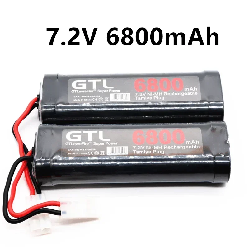 

100% New 7.2V Battery 6800mah NiMH Batteries Pack For RC Car Truck Buggy Boat Tank Ni-Mh Baterias gray supper power