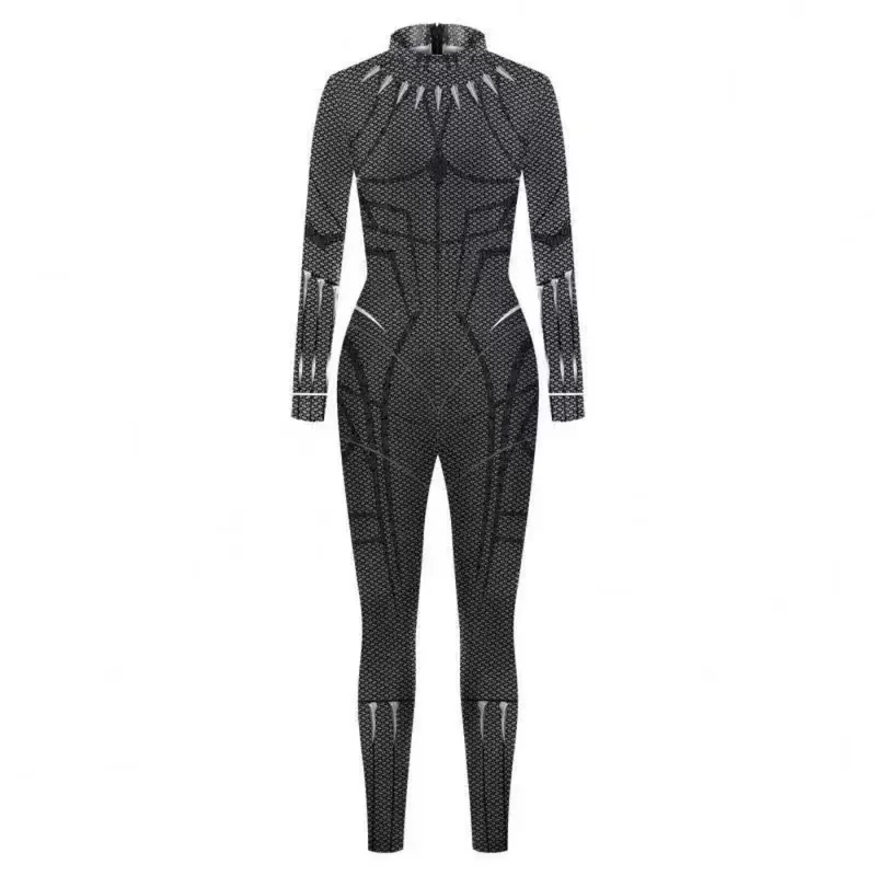 

Black Movie Panther Tight Cosplay Costume Set Halloween Carnival Dress Up Fantasy Costume Black Handsome Cool Women