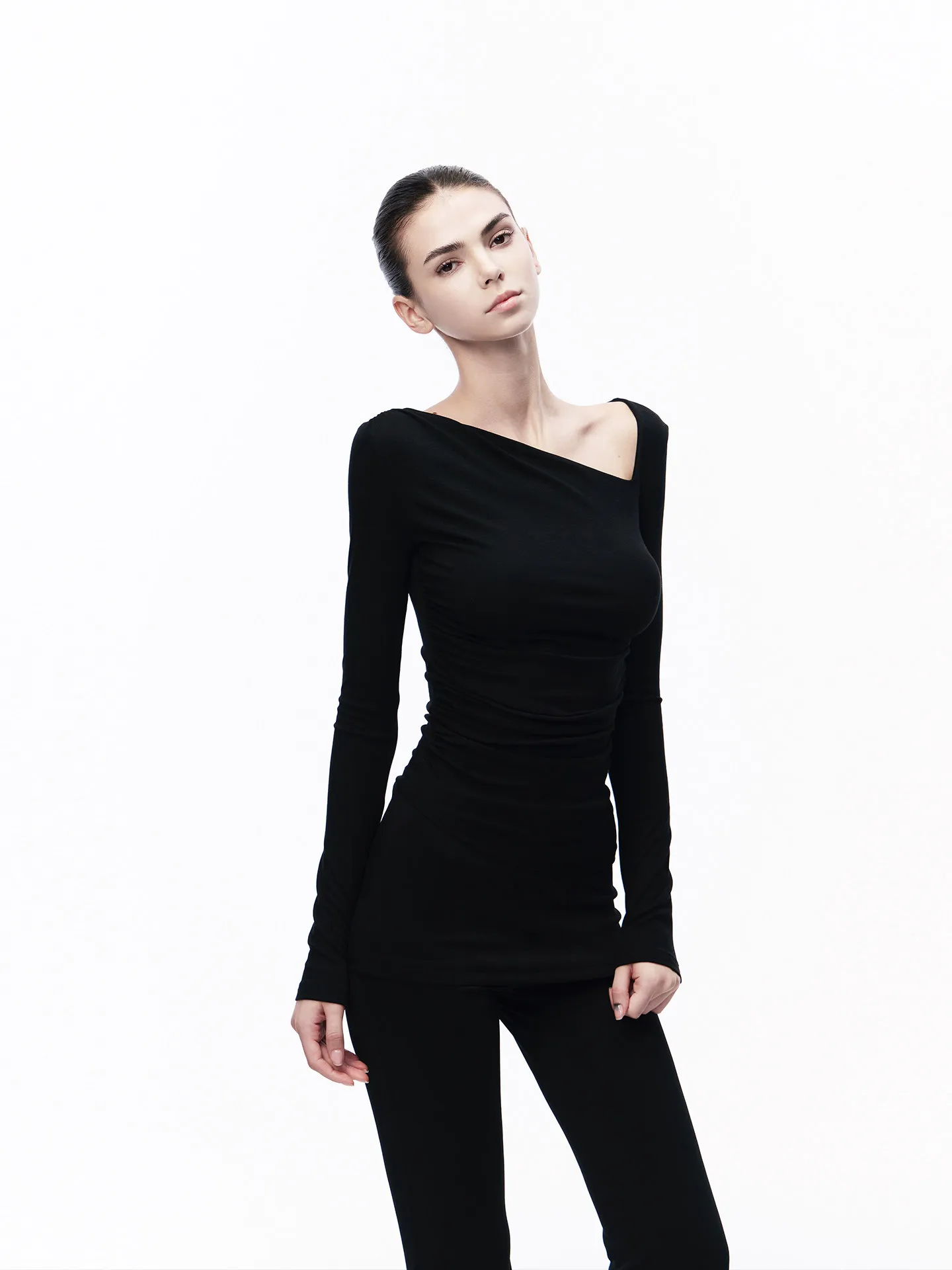 

Женская футболка JLAUNT с длинным рукавом, облегающая, для ранней весны, в американском стиле, с открытыми плечами