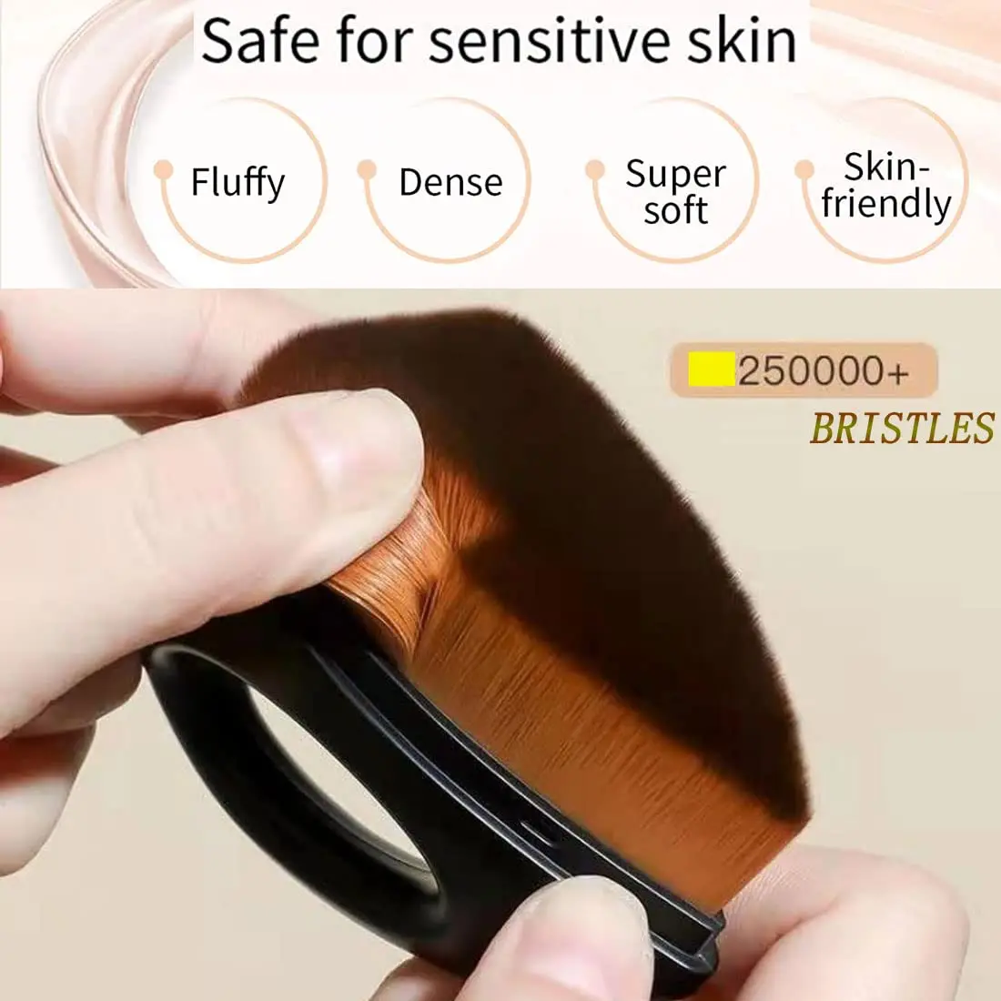 แปรงรองพื้นสแตนเลสขนาดเล็กพร้อมที่เก็บแปรงแต่งหน้าสำหรับรองพื้นชนิดน้ำ บีบีครีม แป้งแต่งหน้า เครื่องมือสำหรับช่างแต่งหน้า