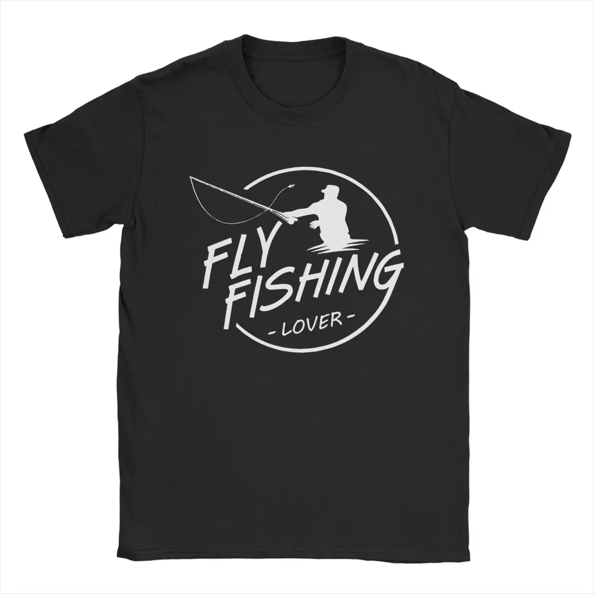 Fly Fishing Lover T Shirt for men Fly Fishing Angler Cotton Clothing Novelty Short Sleeve Crew Neck Tee Shirt Gift Idea T-Shirt