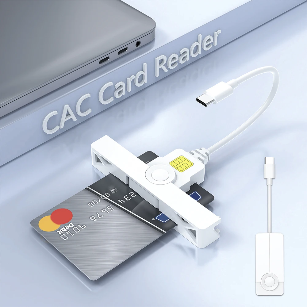 USB2.0/Type-C バンクチップカードリーダーポータブル共通アクセスカードリーダー折りたたみ式 Windows/OS/Android と互換性あり