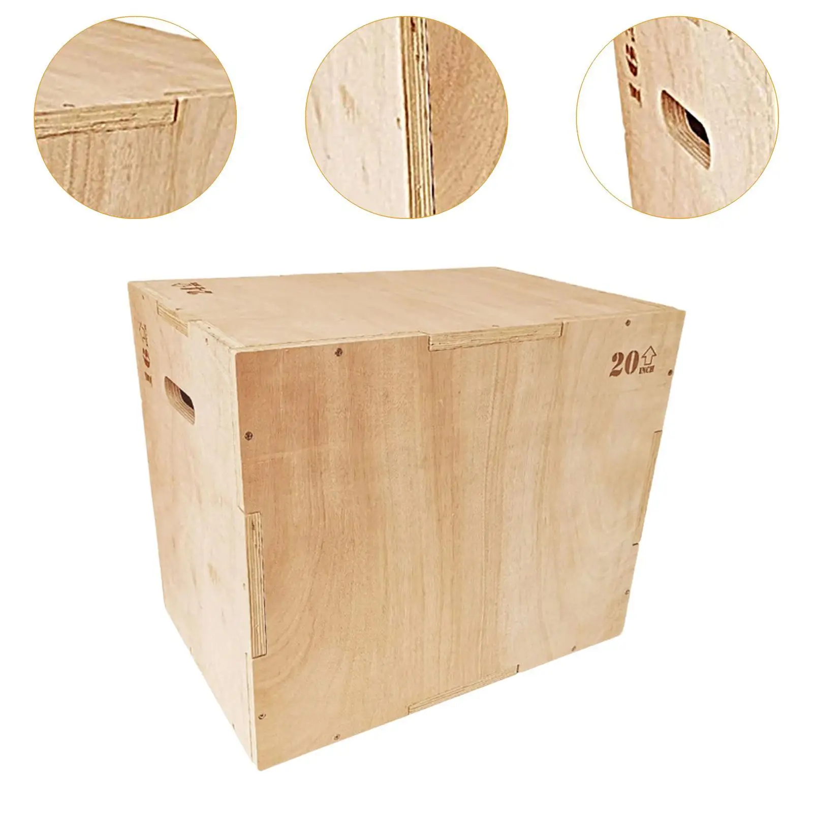 Plyo Box Wood Agility Box for Home Gym Lunges Conditioning Strength Training