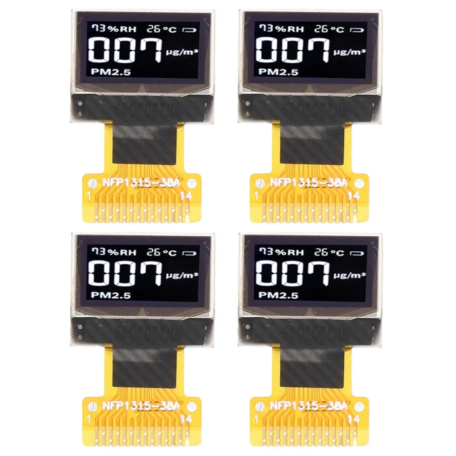 4Pcs 0.49-Inch OLED Display Module 64x32 IIC Interface 14-Pin - Organic Light Emitting Diode