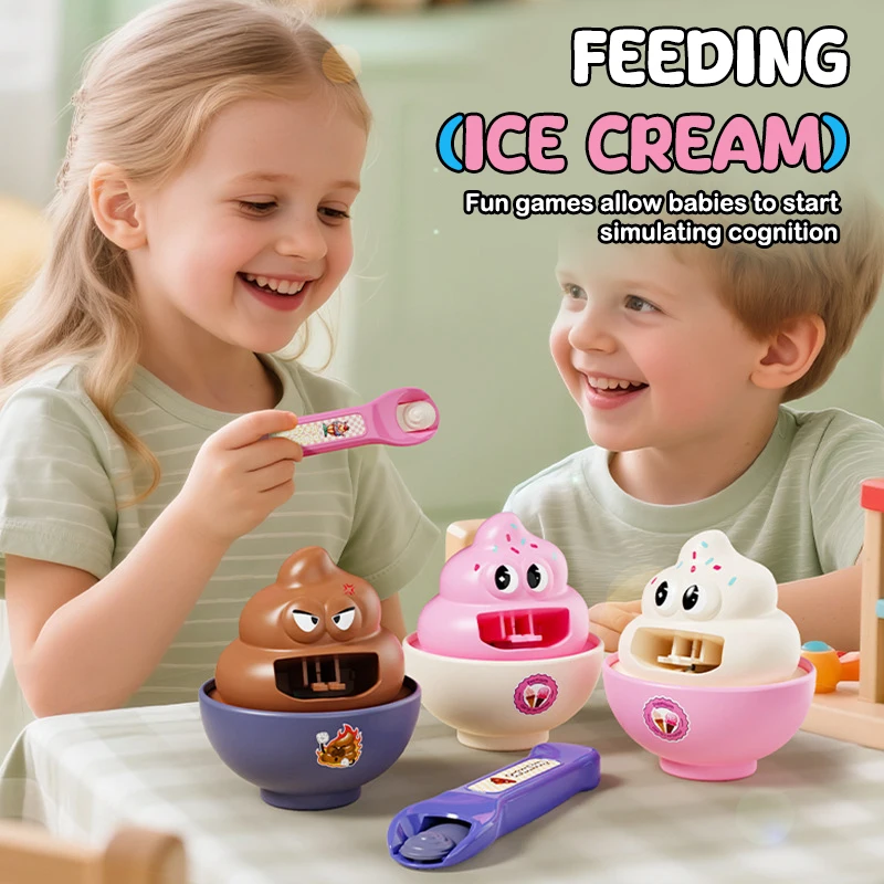 

Kids' Interactive Ice Cream Feeding Playset with Sound; Kitchen Themed Toy for Unique Gifts